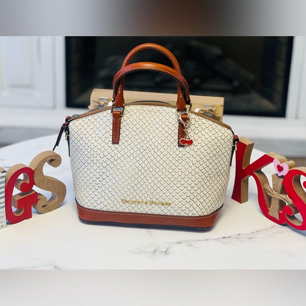 Dooney & Bourke Cream and Brown Satchel - Picture 3 of 3